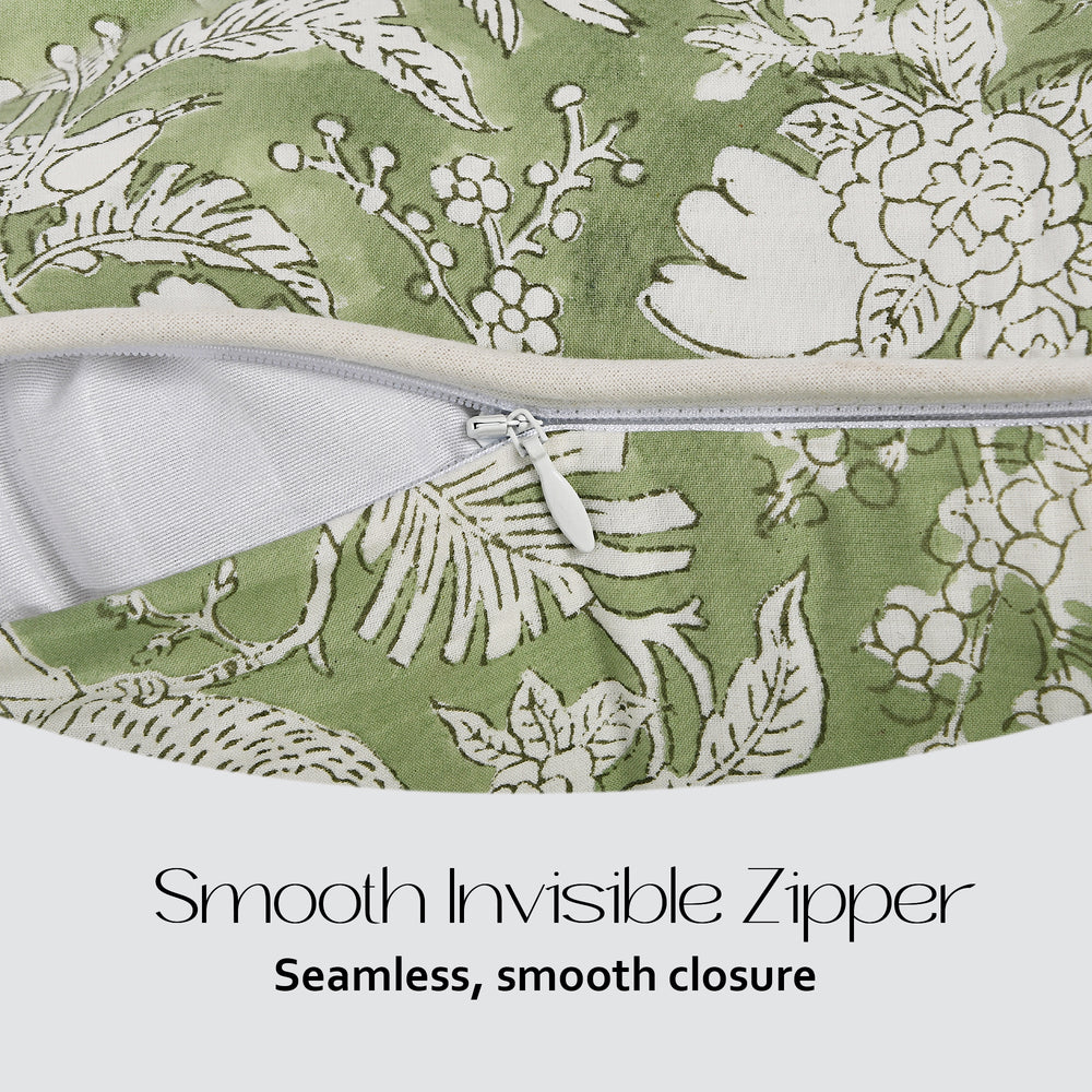 Piping Throw Pillow Covers - Olive Green