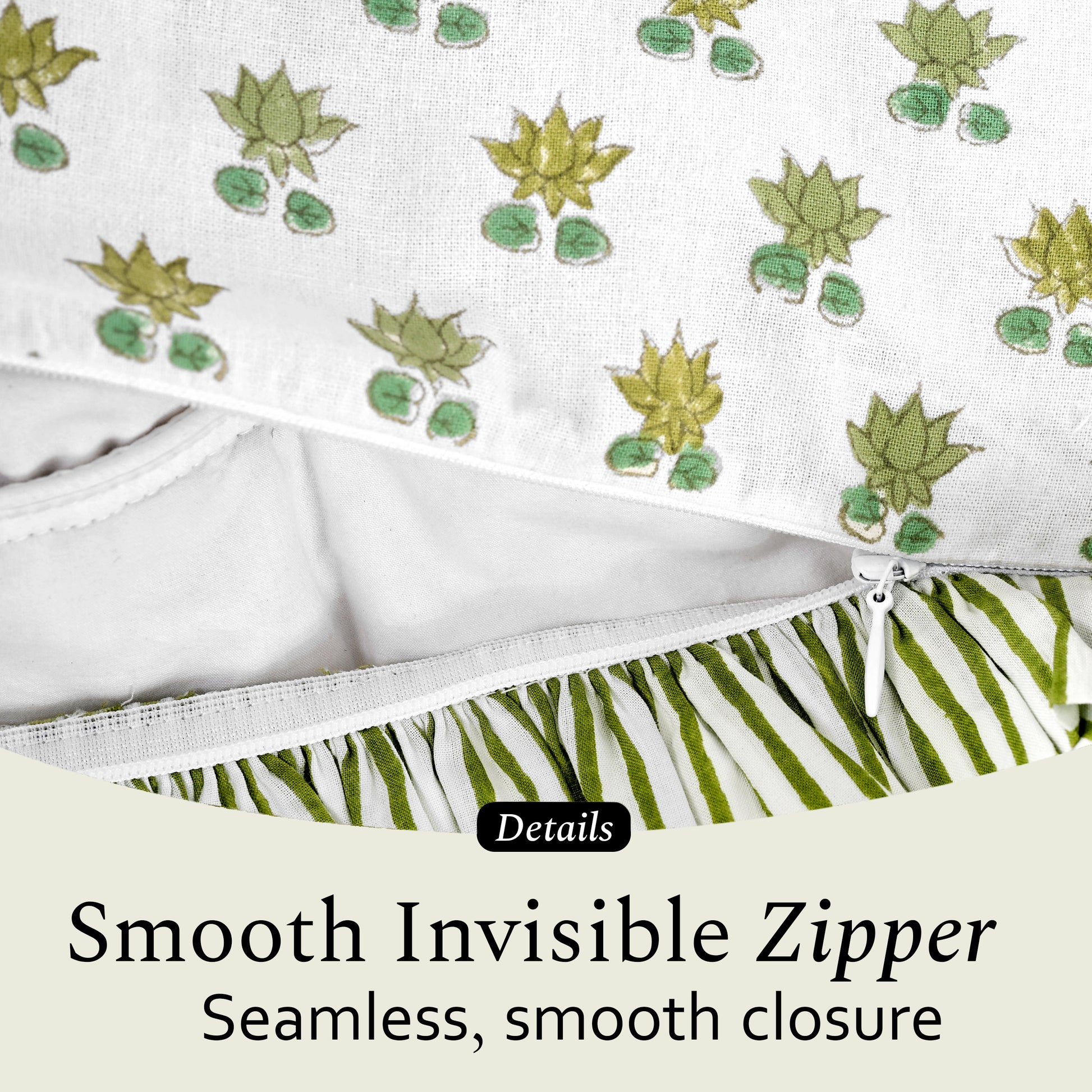 Cotton Ruffle Sham Cover - Rosette Bloom