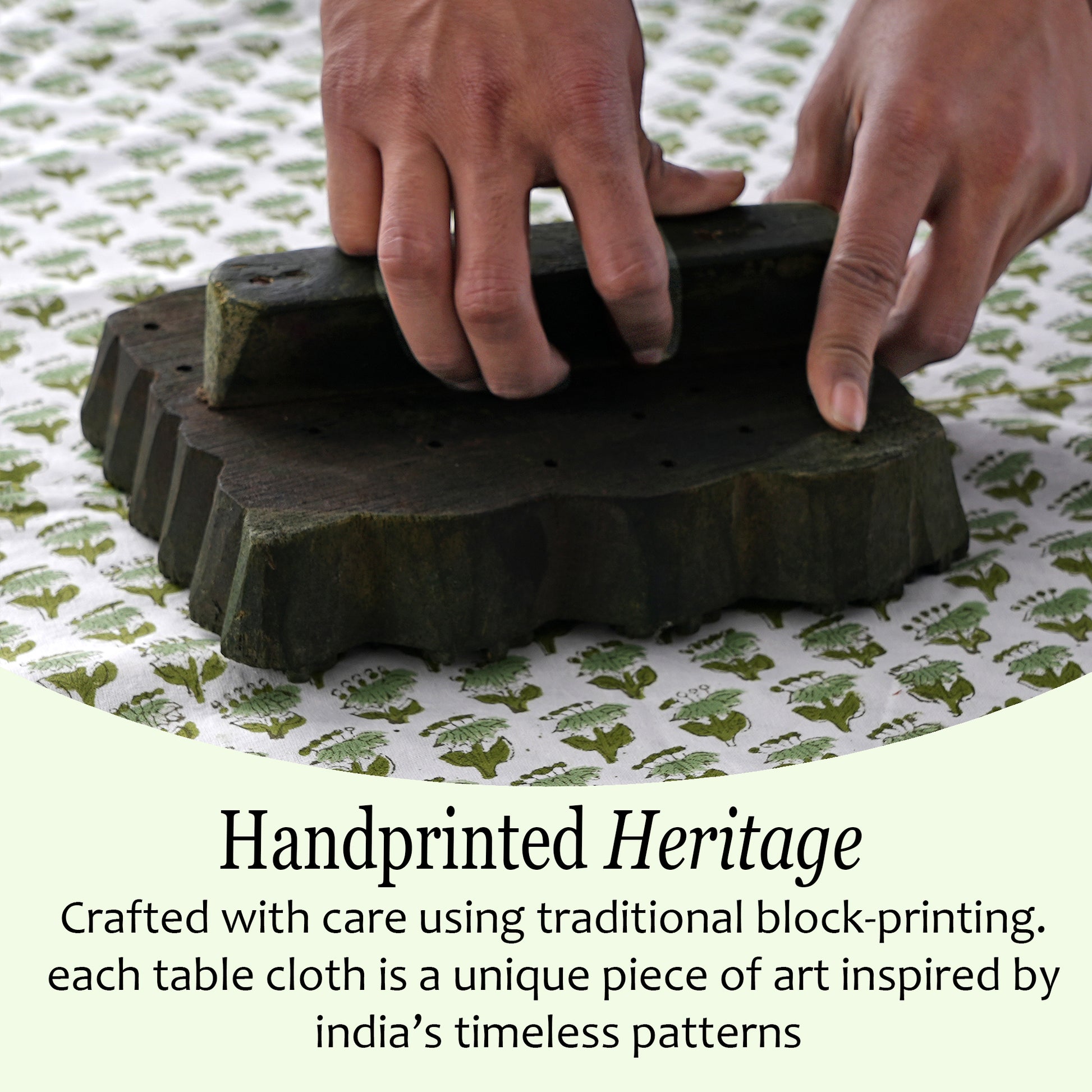 floral green 100% cotton breathable tablecloth