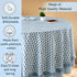 blue floral 100% cotton breathable tablecloth on round table