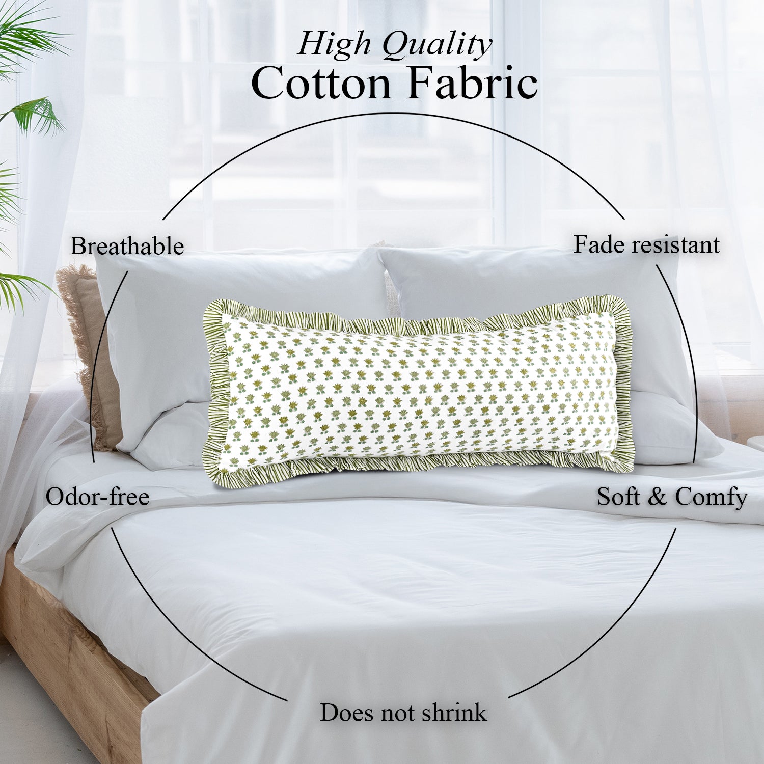 Cotton Ruffle Sham Cover - Rosette Bloom