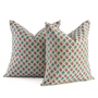 Boho cotton pillow covers set of 2 with hand-block printed patterns

