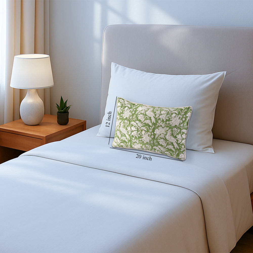 Piping Throw Pillow Covers - Olive Green