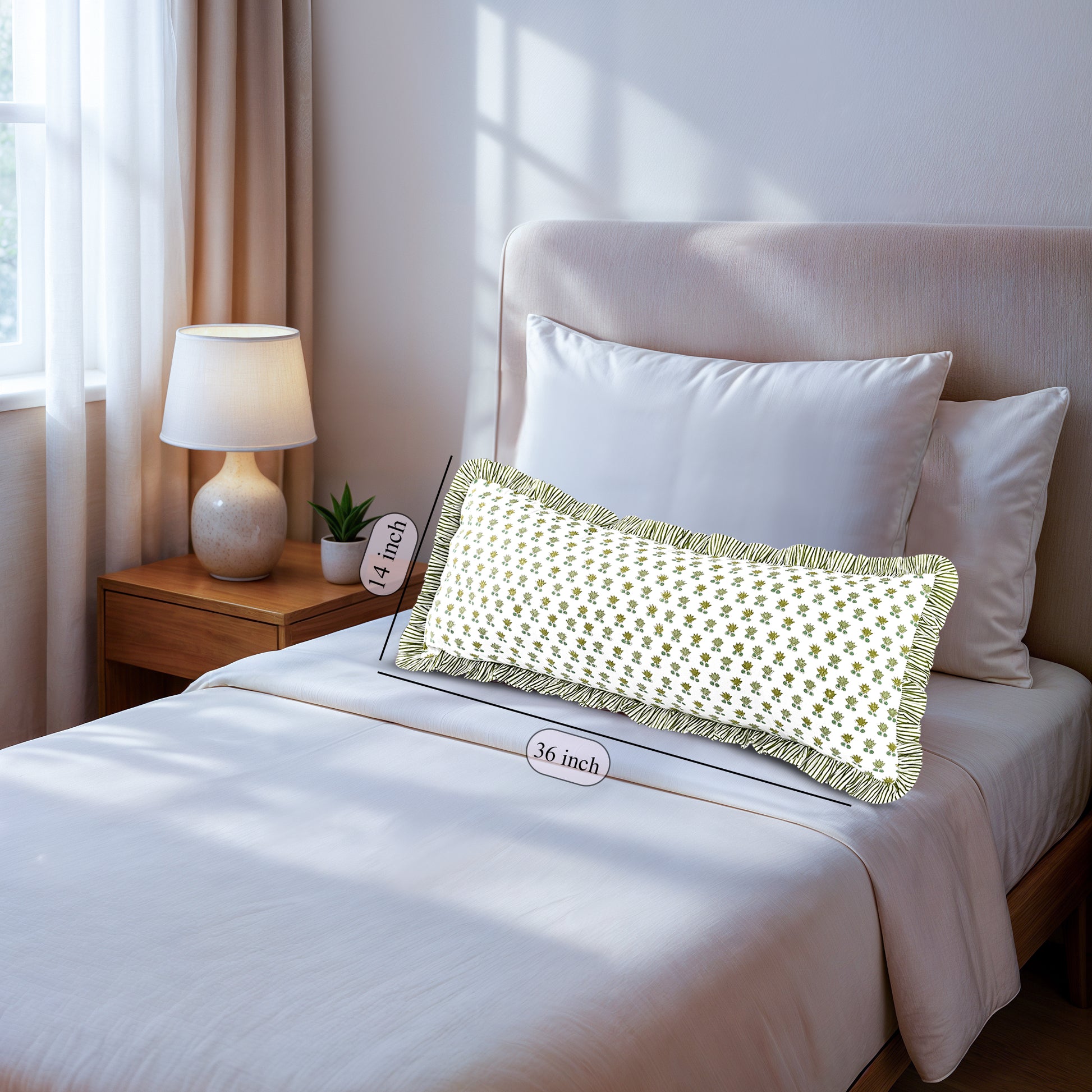 Cotton Ruffle Sham Cover - Rosette Bloom