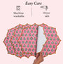 machine washable and dryer safe Soft poppy pink placemat with intricate stitched detail
