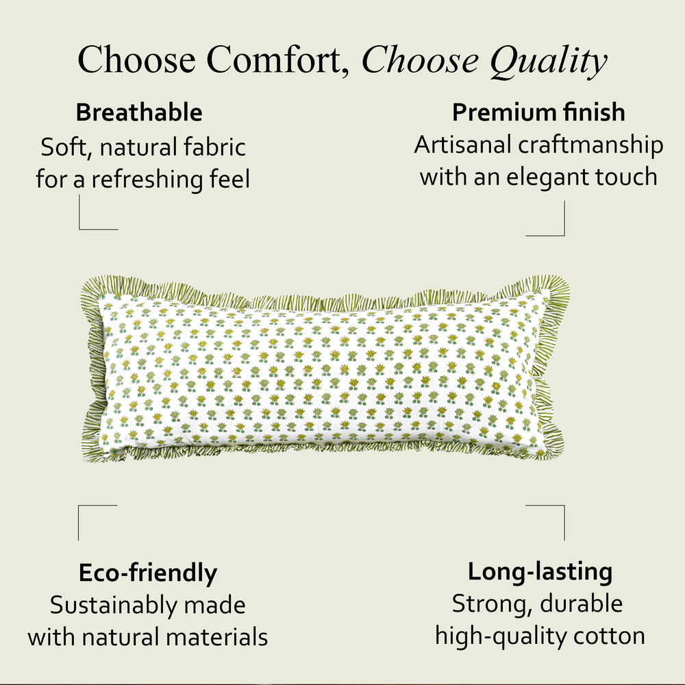 Cotton Ruffle Sham Cover - Lotus Meadow
