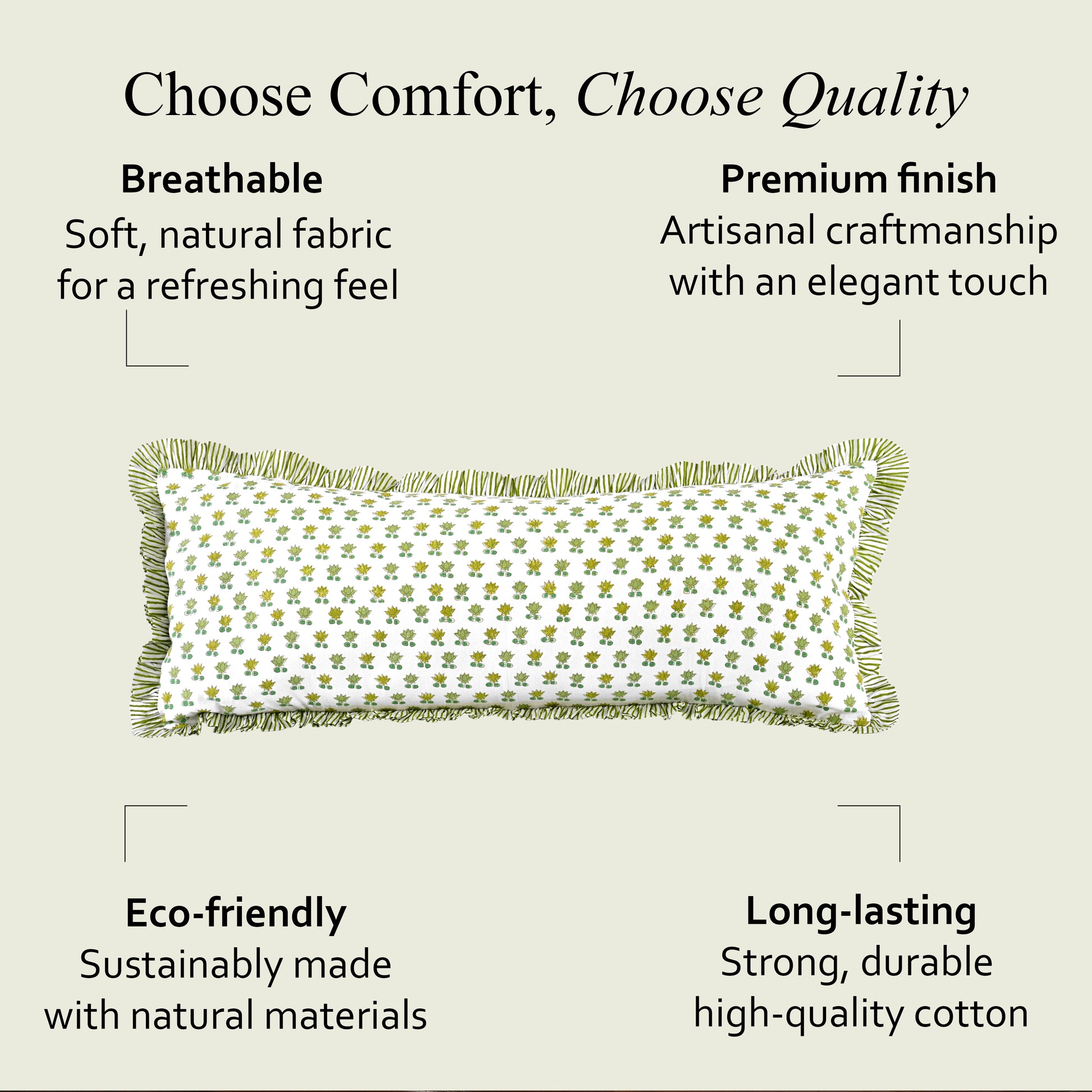 Cotton Ruffle Sham Cover - Rosette Bloom