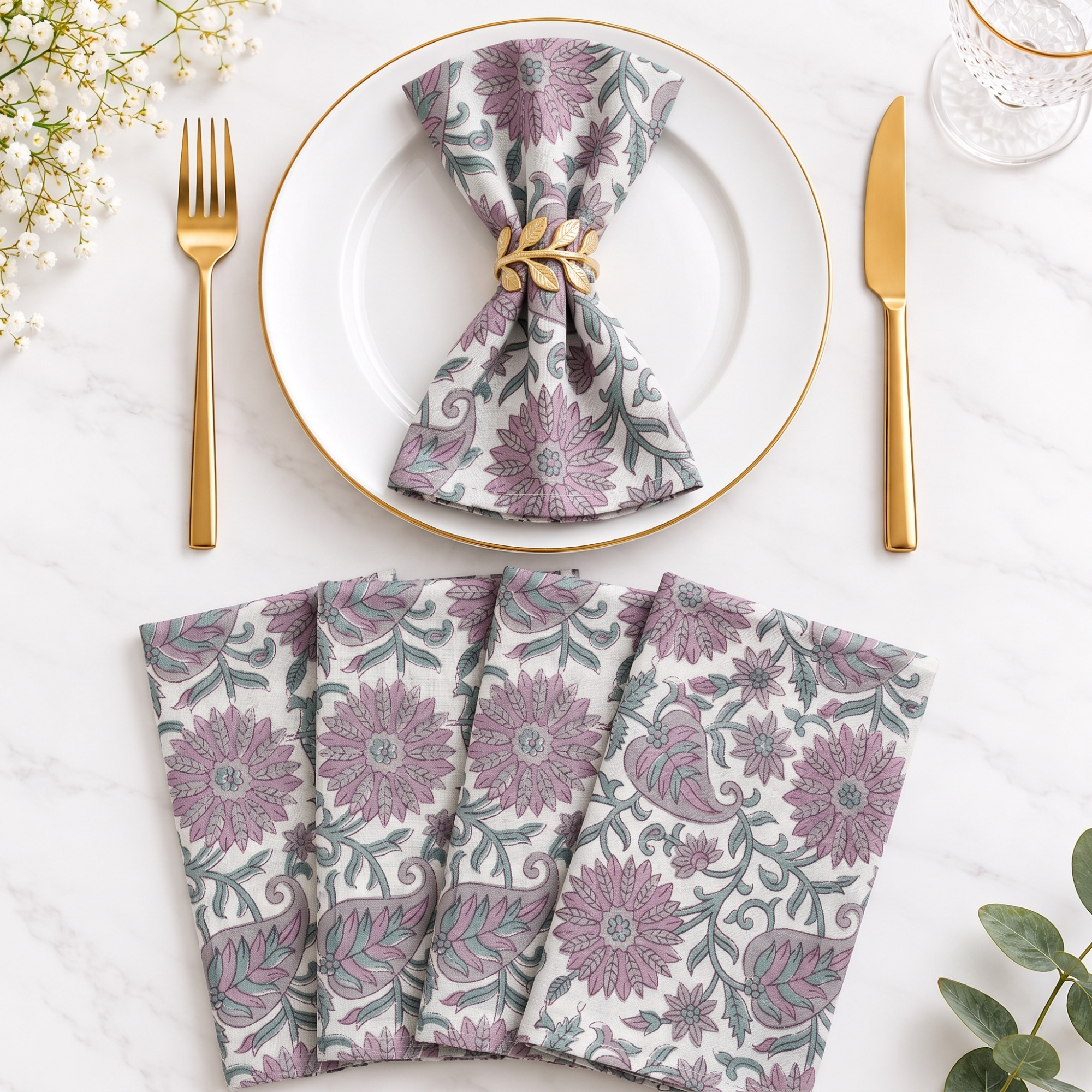 Cotton Cloth Napkins - Lavender