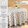white and green 100% cotton breathable indian round tablecloth