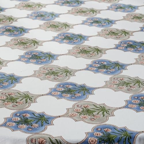 Round Block Print Tablecloth – Handmade & Washable