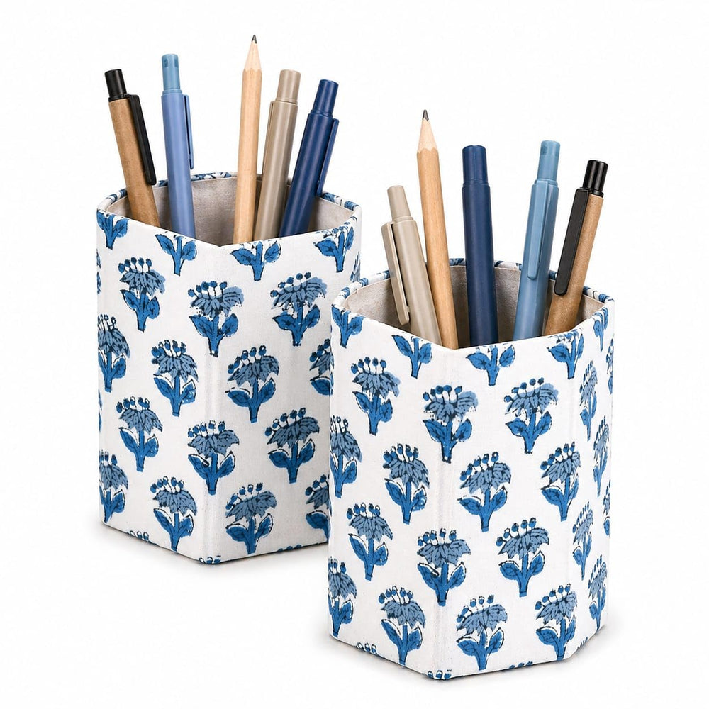 Cotton Pen Holder Set of 2 - Apatite Blue
