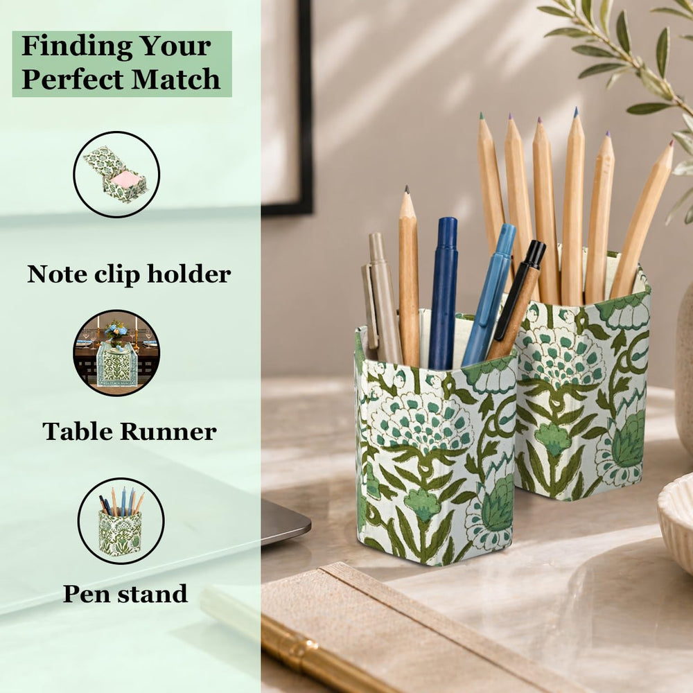Cotton Pen Holder Set of 2 - Agate Green