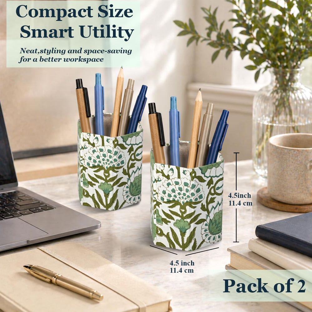 Cotton Pen Holder Set of 2 - Agate Green