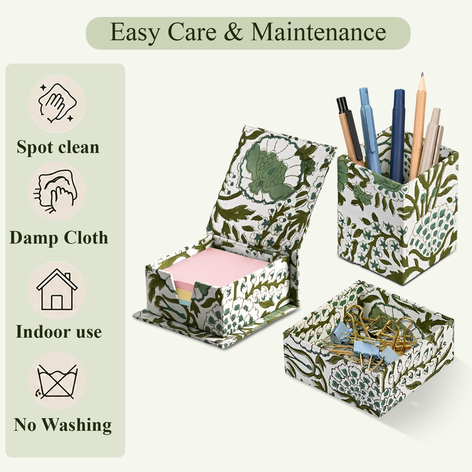 Desk Organizer Set of 3 - Agate Green