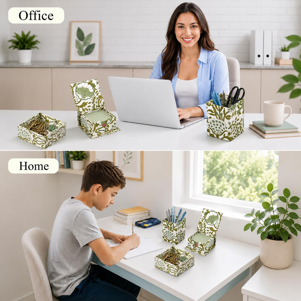 Desk Organizer Set of 3 - Agate Green