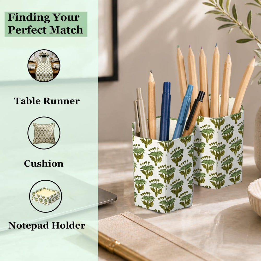 Cotton Pen Holder Set of 2 - Emerald Green