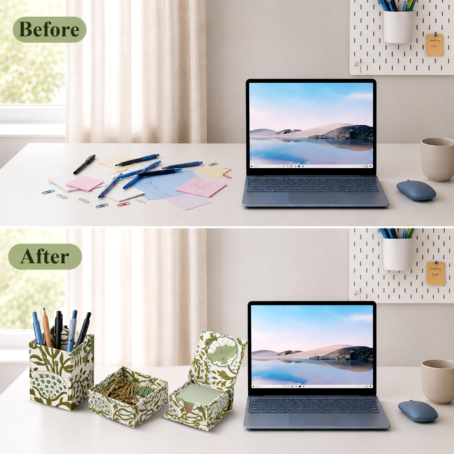 Desk Organizer Set of 3 - Agate Green