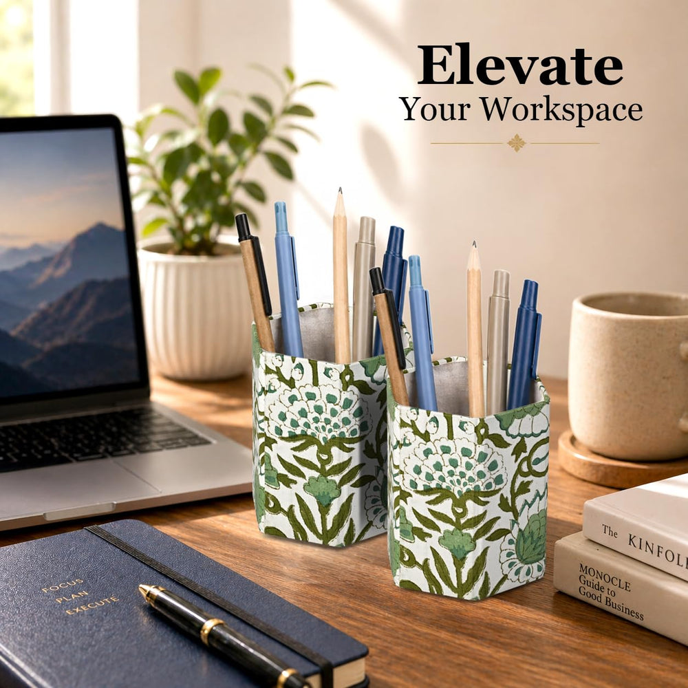 Cotton Pen Holder Set of 2 - Agate Green