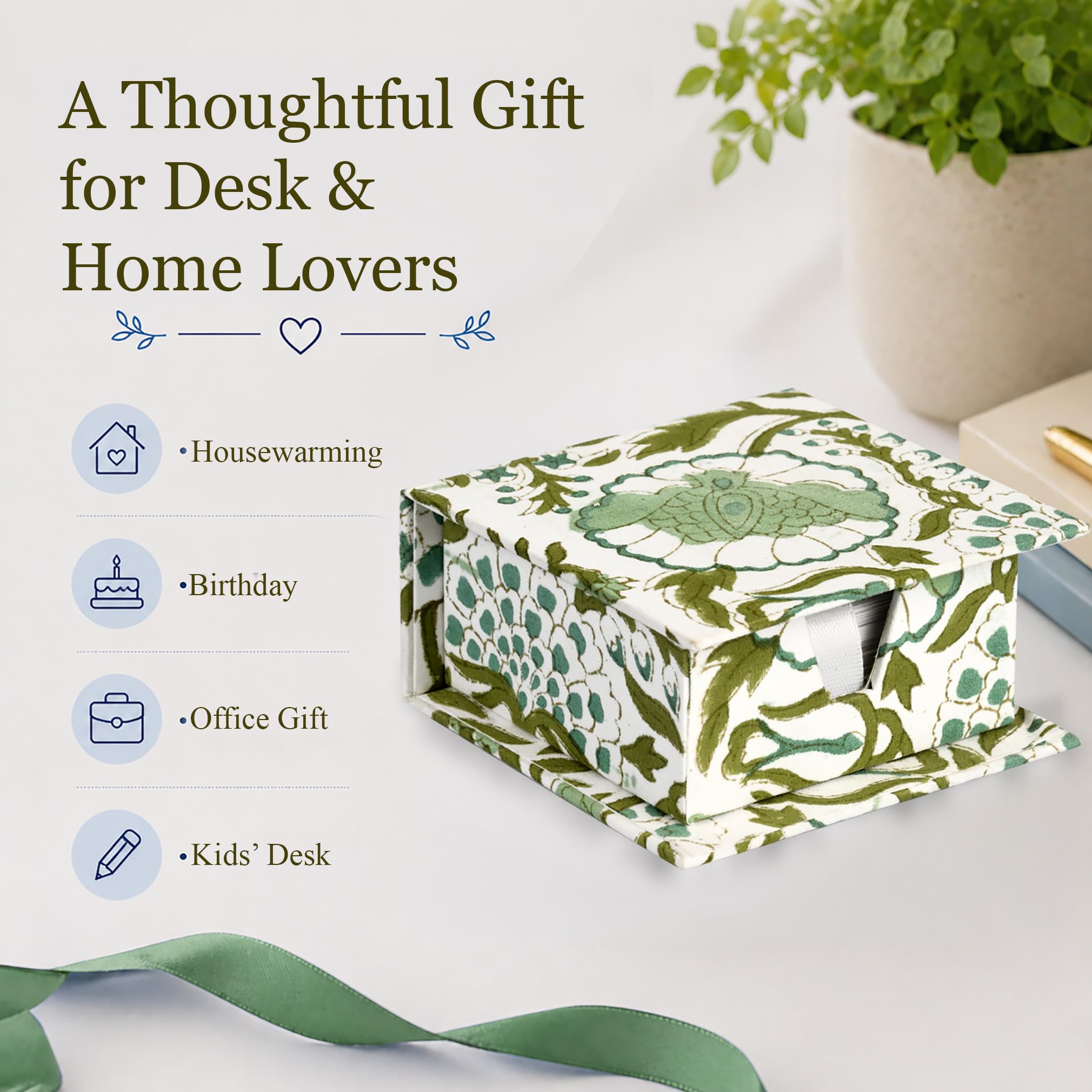 Desk Organizer Sticky Note Holder - Agate Green
