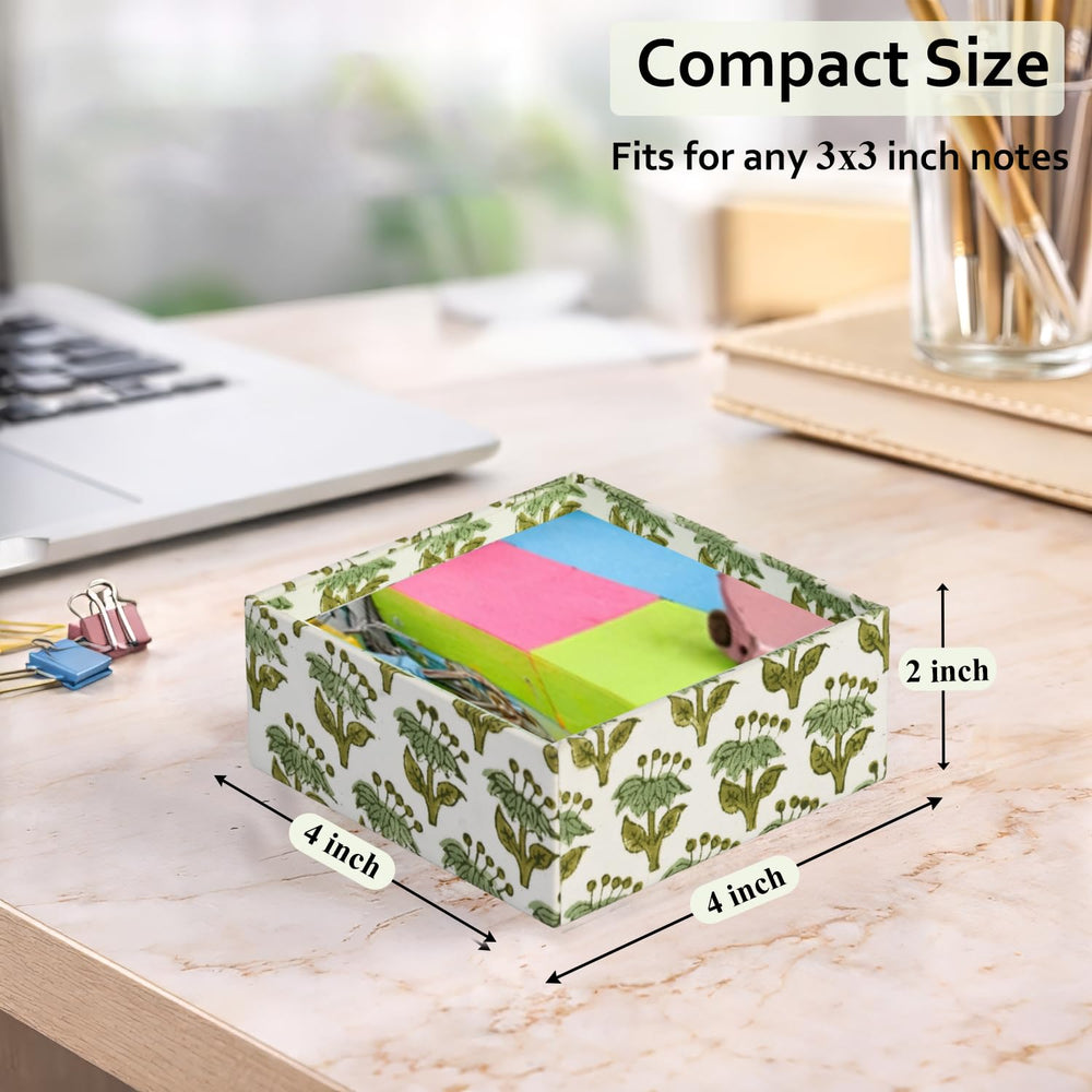 Desk Organizer Memo Note Pad Holder - Emerald Green
