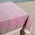 Poppy Pink Cotton Tablecloth for kitchen table