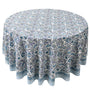 blue and white floral indian 100% cotton breathable round tablecloth
