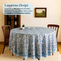 blue and white floral indian 100% cotton breathable round tablecloth