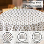 white and green 100% cotton breathable indian round tablecloth
