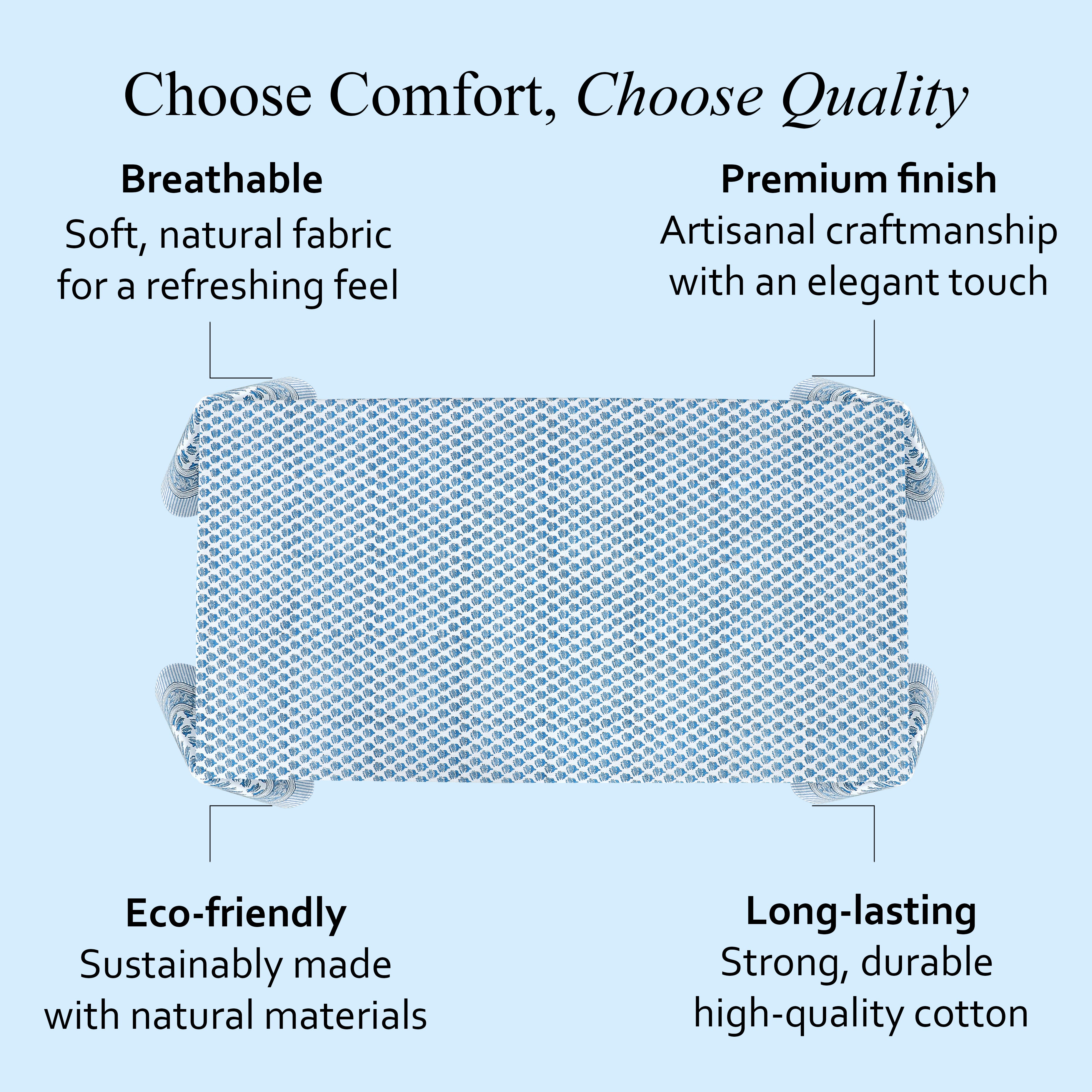 Apatite Blue Tablecloth for Dining Table