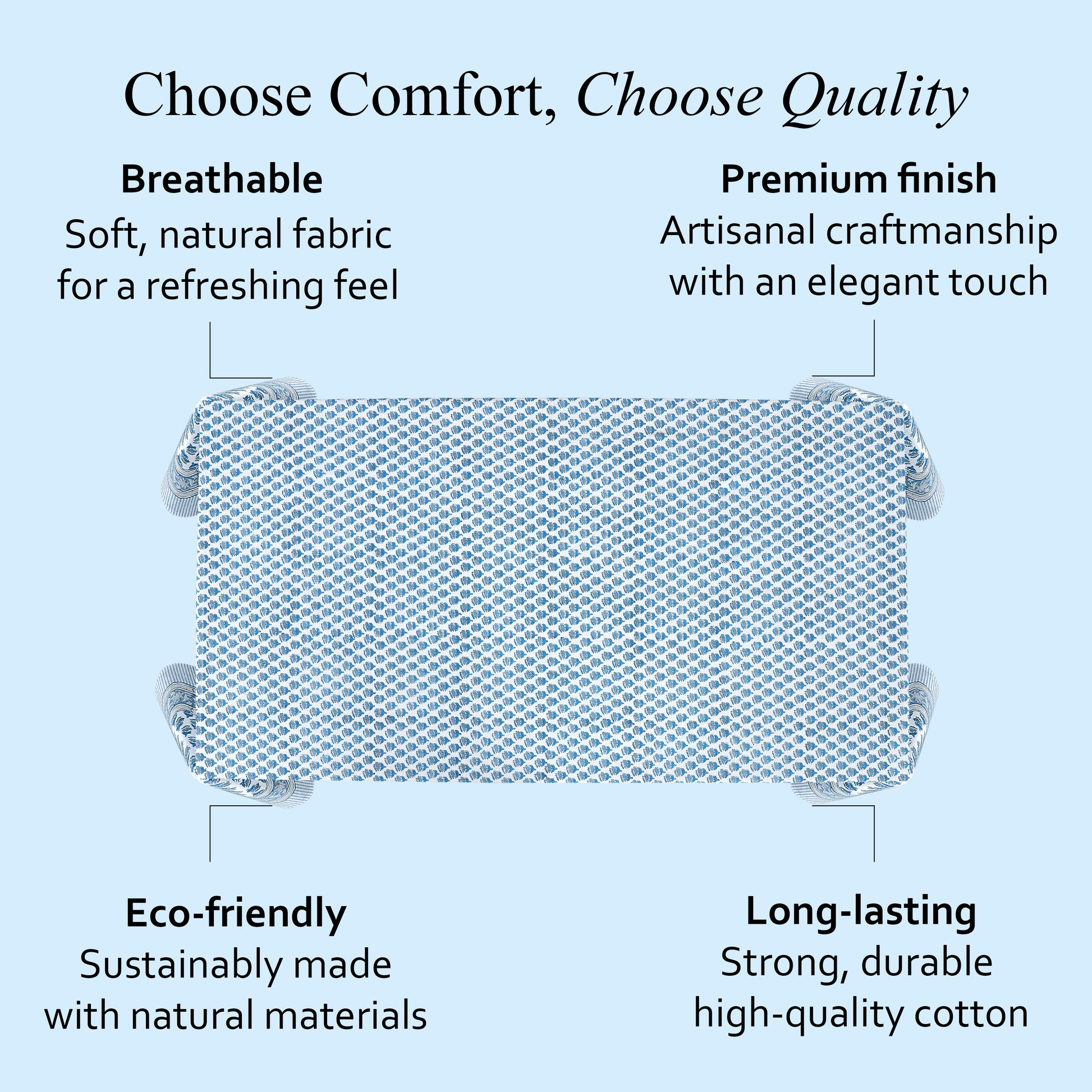 Apatite Blue Tablecloth for Dining Table
