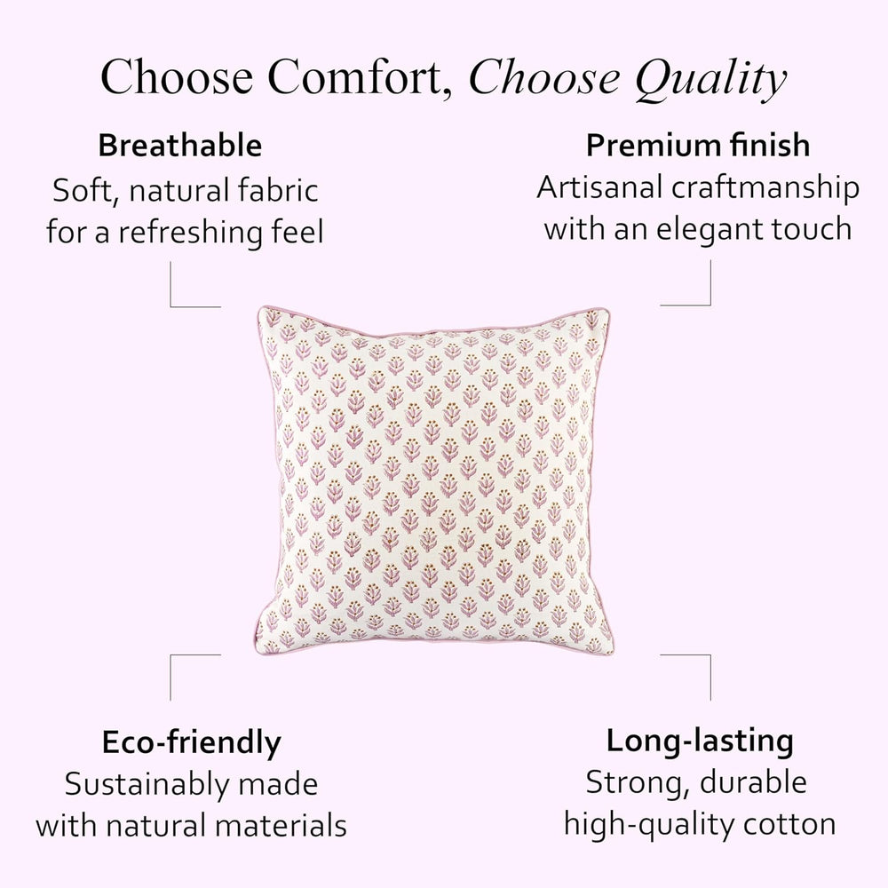 Pipping Pillow Cover - Cottage Mauve Bloom