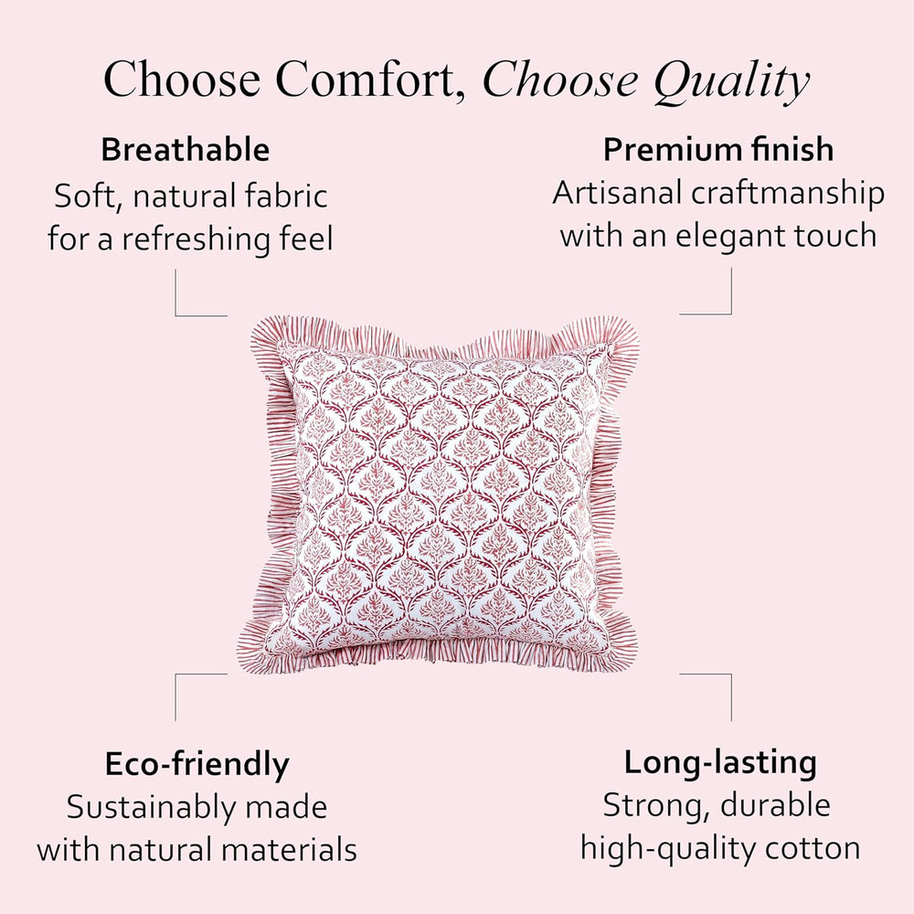 Ruffle Pillow Cover - Blush Rose