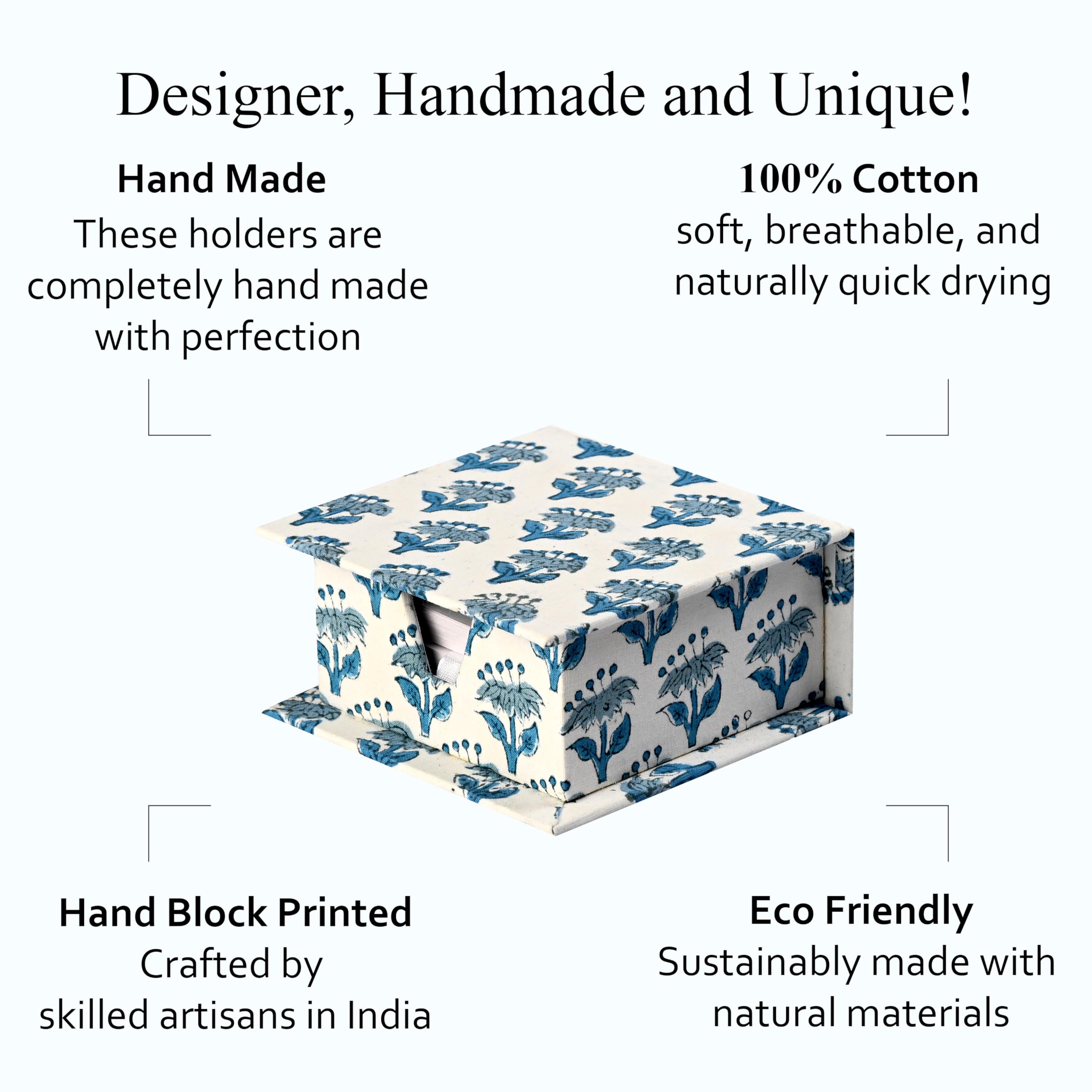 Desk Organizer Sticky Note Holder - Apatite Blue