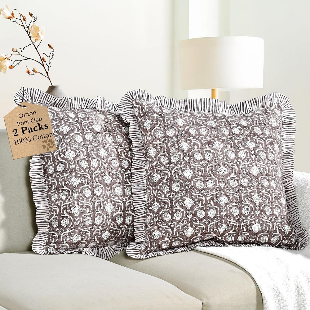 Ruffle Pillow Cover - Mocha Regal