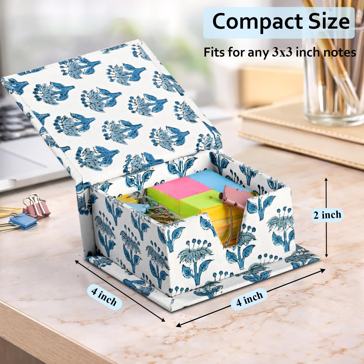 Desk Organizer Sticky Note Holder - Apatite Blue