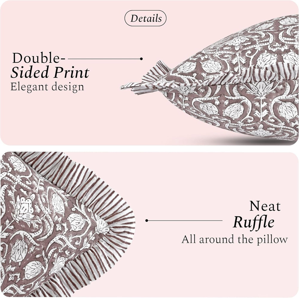 Ruffle Pillow Cover - Mocha Regal