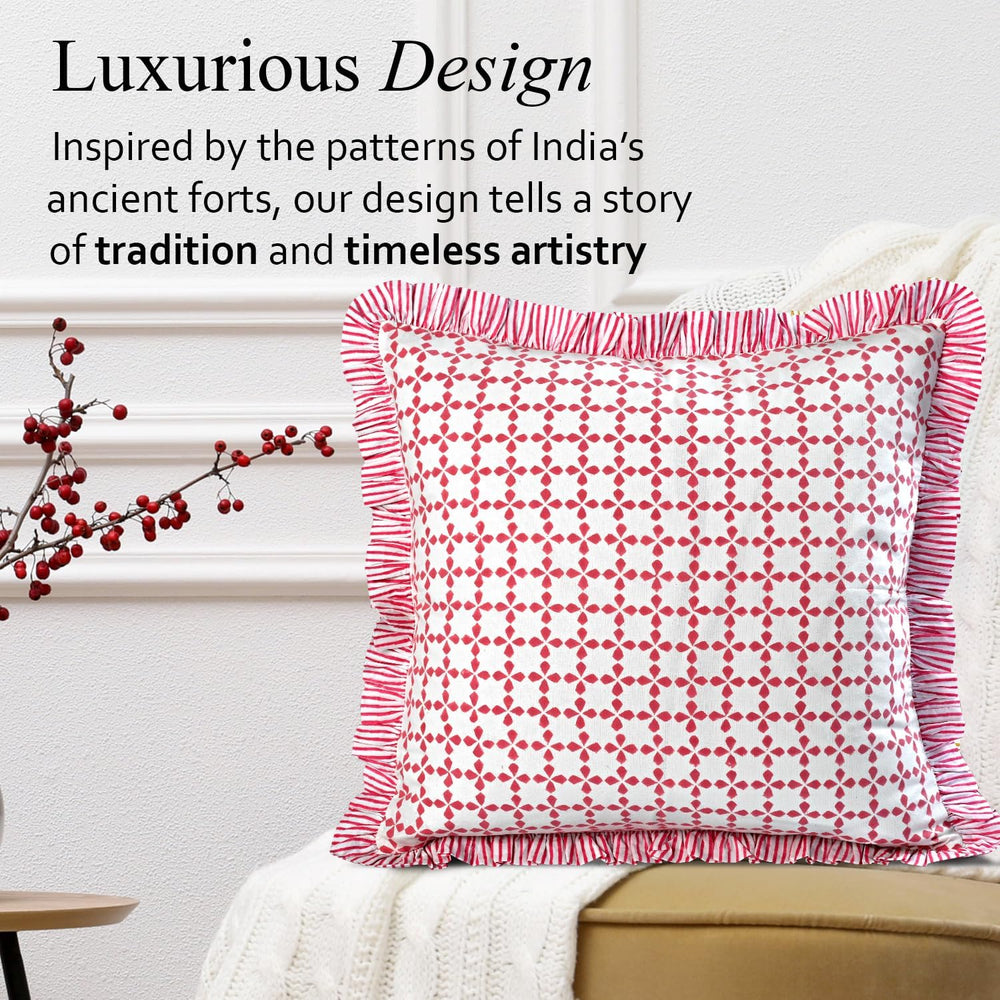 Ruffle Pillow Cover - Magenta Pink