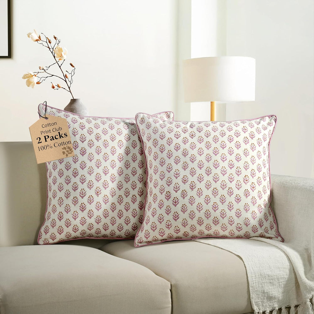 Pipping Pillow Cover - Cottage Mauve Bloom