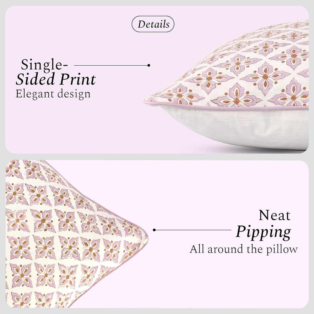 Pipping Pillow Cover - Vintage Damask Rose