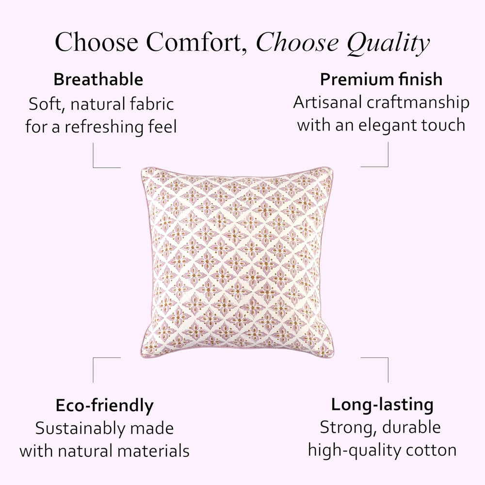 Pipping Pillow Cover - Vintage Damask Rose