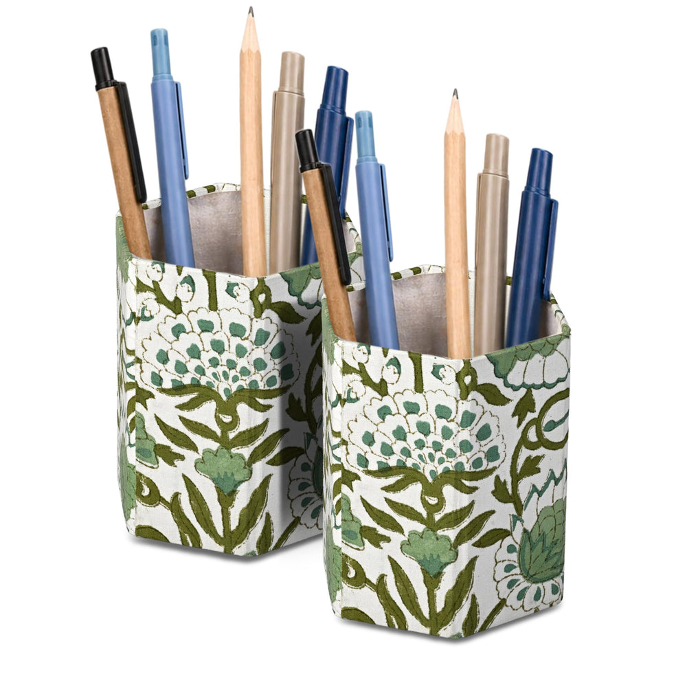 Cotton Pen Holder Set of 2 - Agate Green