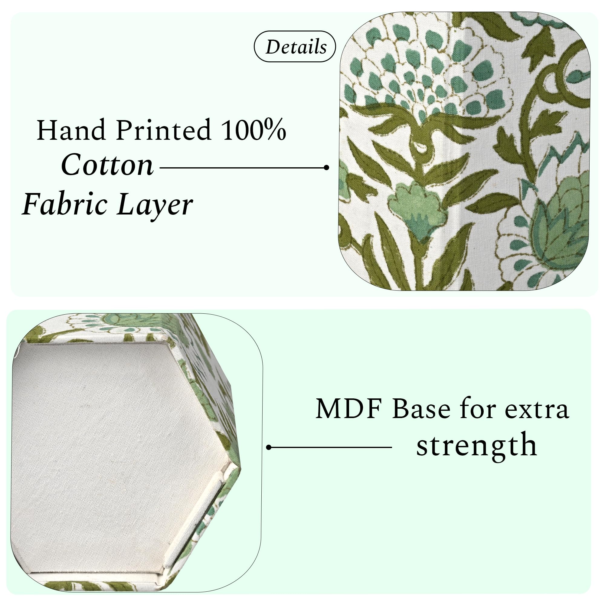 Cotton Pen Holder Set of 2 - Emerald Green