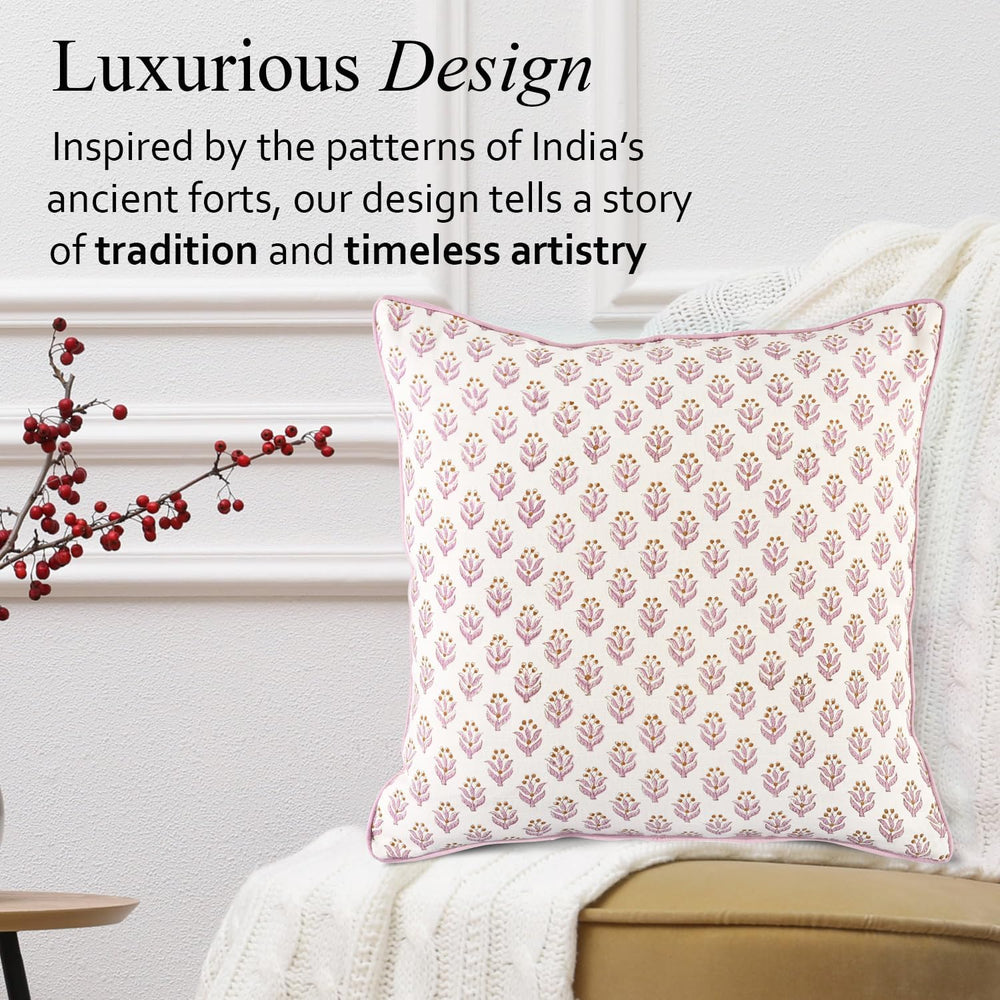 Pipping Pillow Cover - Cottage Mauve Bloom