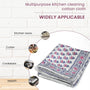 Infographic of towel features: quick dry, absorbent, and machine washable

