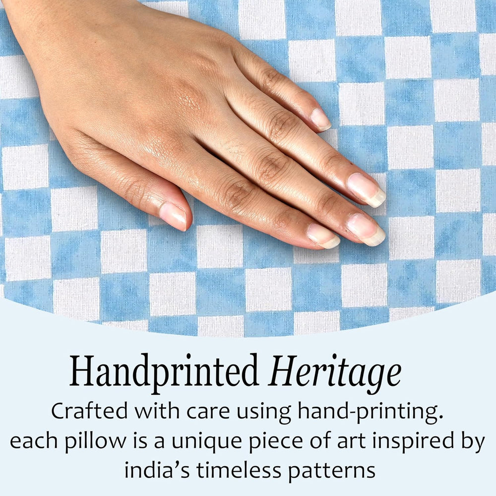 Ruffle Pillow Cover - Coastal French Blue Gingham