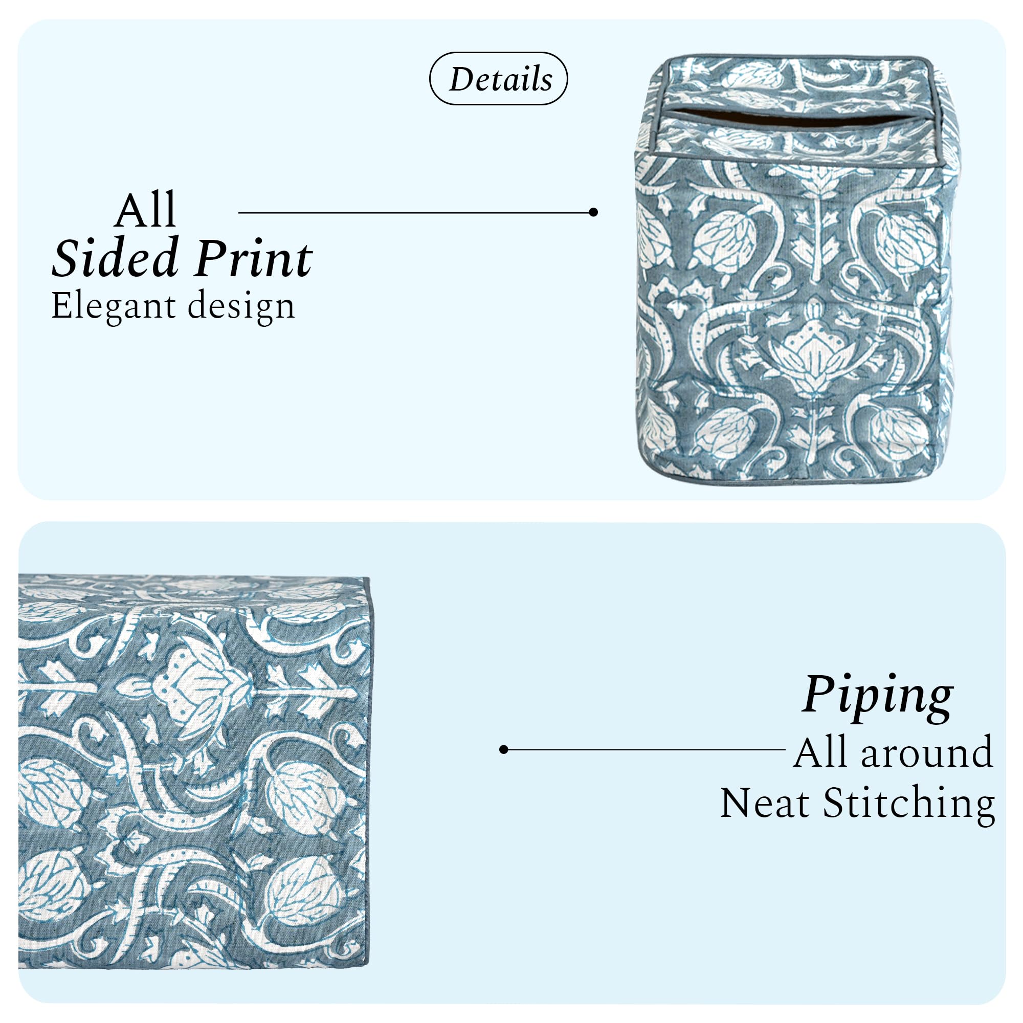 Cotton Tissue Box Cover - Azure Regal