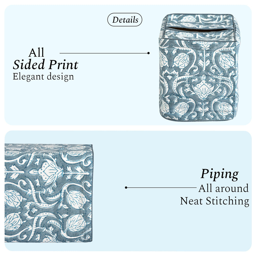 Cotton Tissue Box Cover - Azure Regal