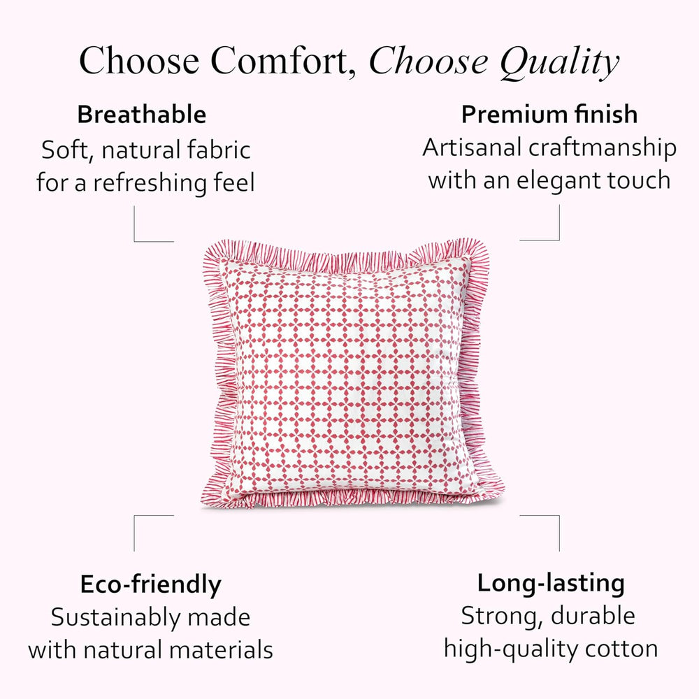 Ruffle Pillow Cover - Magenta Pink