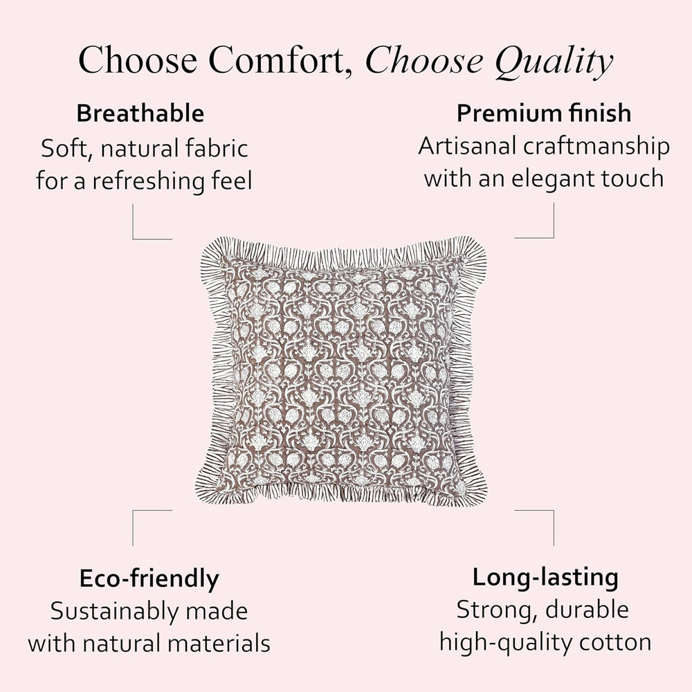 Ruffle Pillow Cover - Mocha Regal