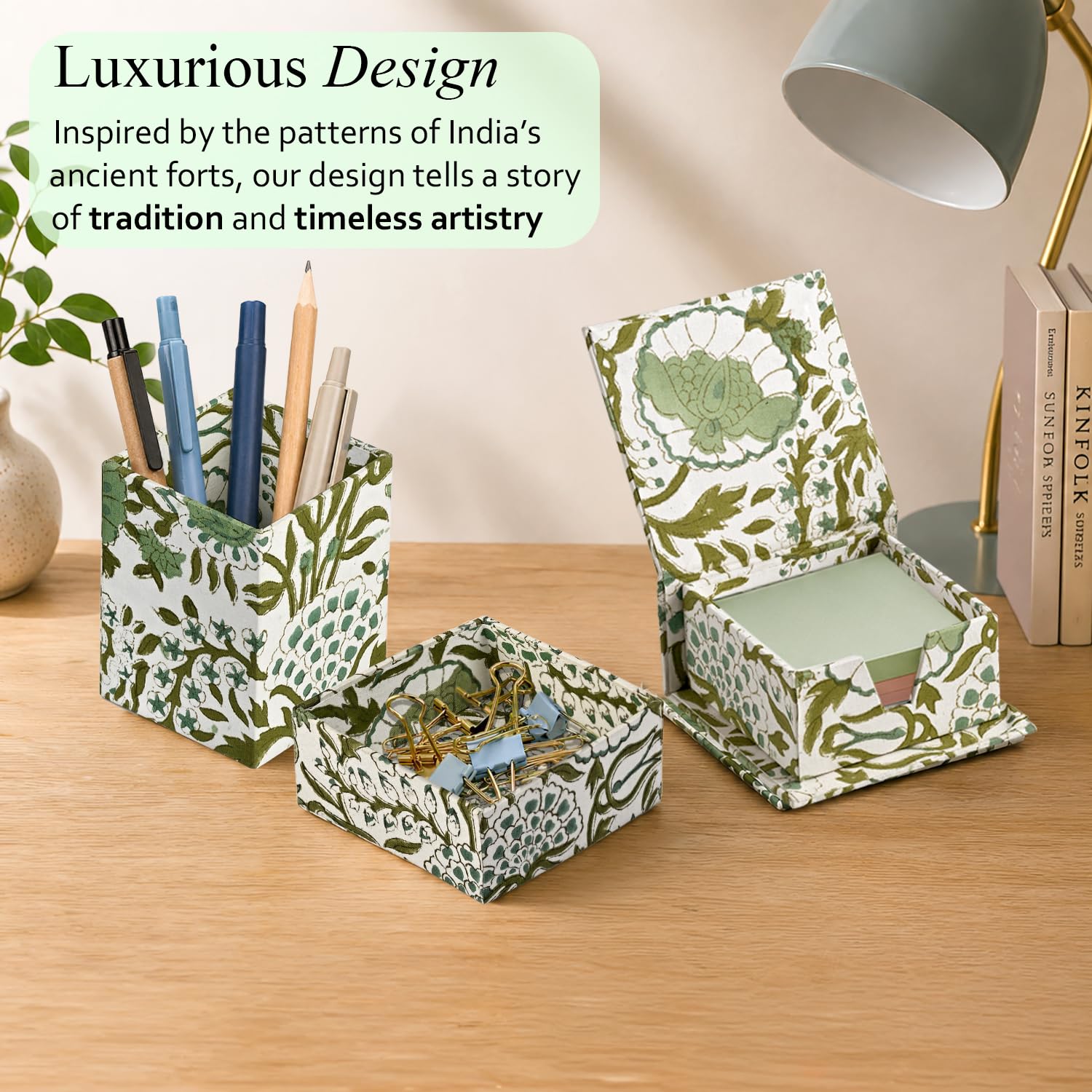 Desk Organizer Set of 3 - Agate Green